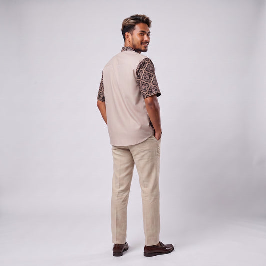 Mukti Sand | Men | Batik Relaxed-Fit Short-Sleeve Shirt