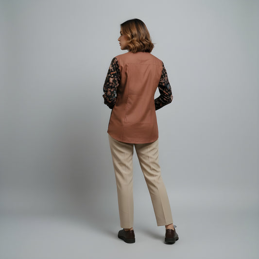 Midnight Vine | Mandarin Collar Long-Sleeve Women