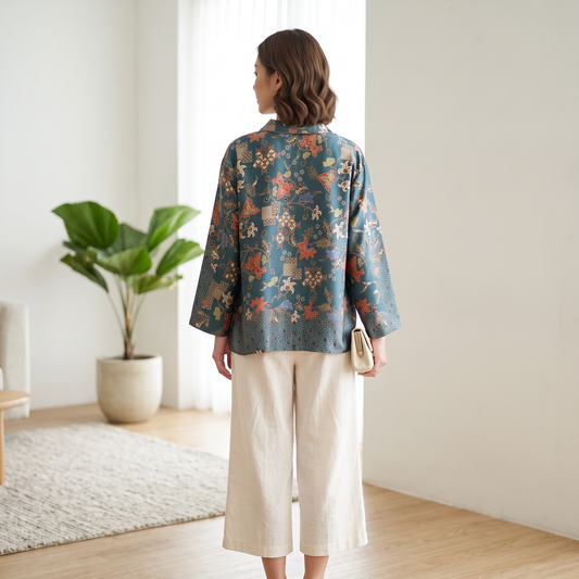Biru Flora | The Batik Haori Project