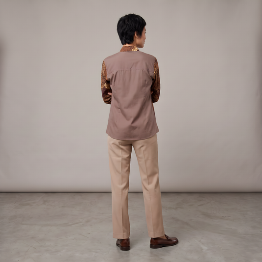 Murda Fuschia | Mandarin Collar Long-sleeve Women