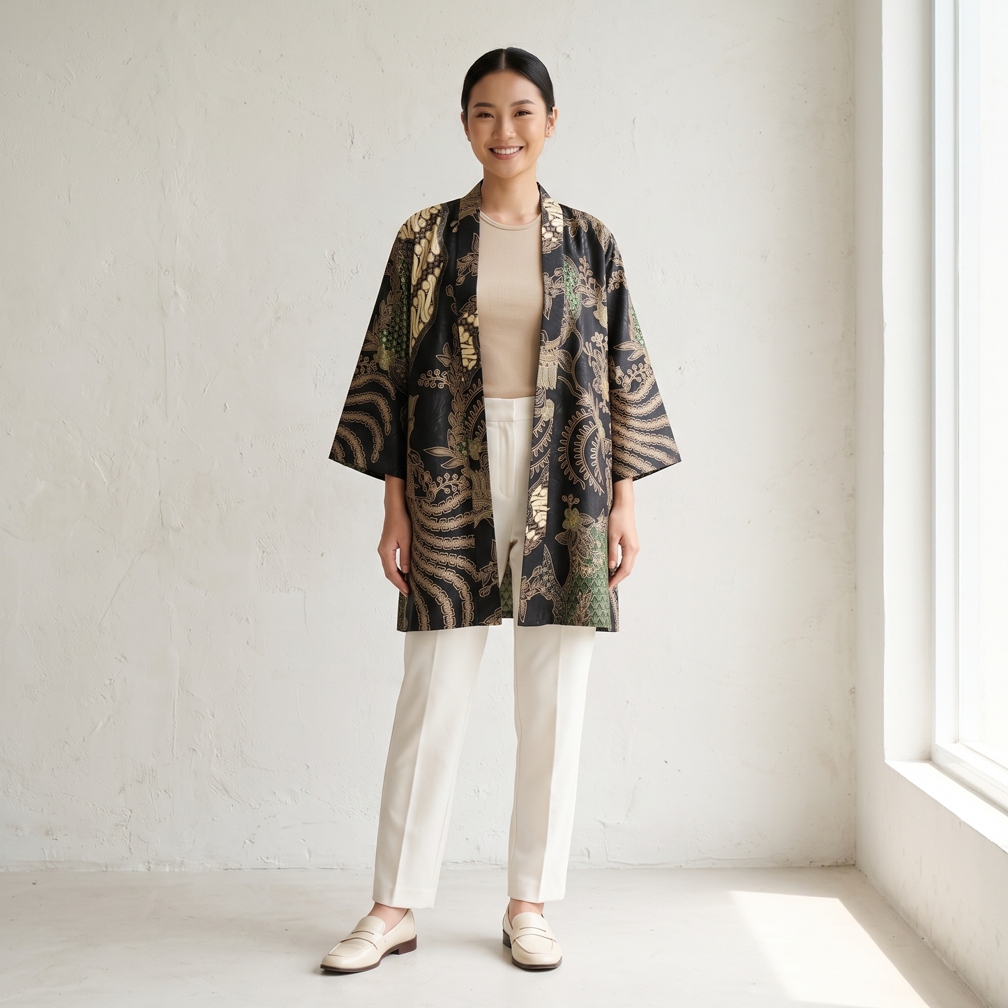Emerald Dusk | Batik Kimono Outerwear
