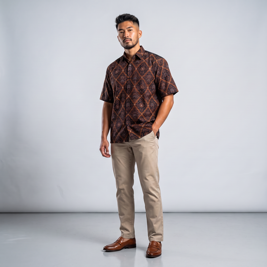 Magma Murti | Batik Relaxed-Fit Short-Sleeve Shirt Men