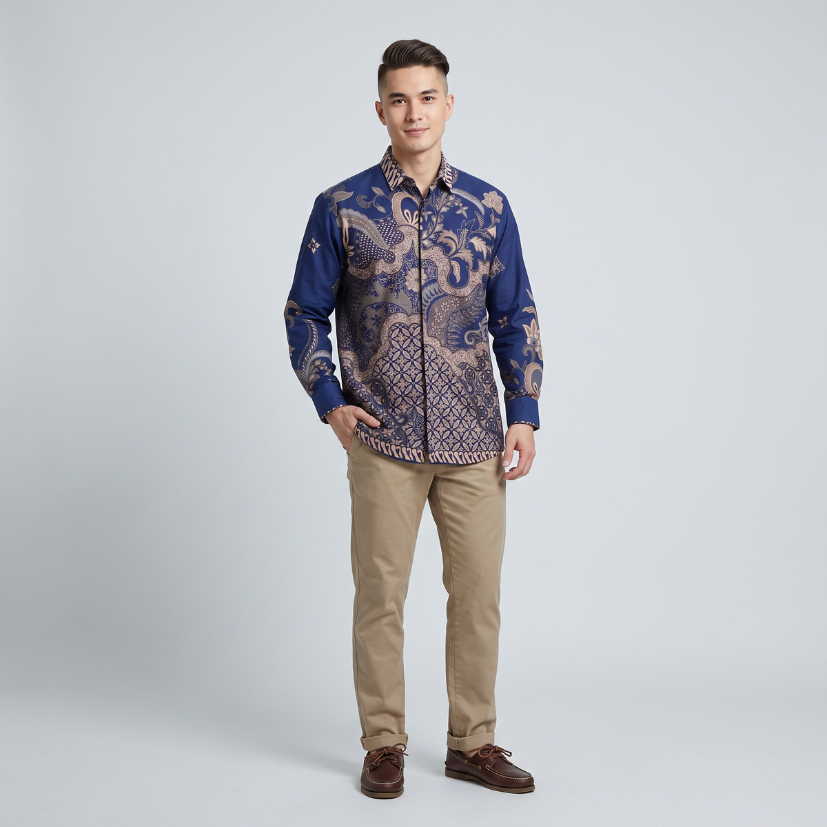 Prabu Indigo | Men | Batik Long-Sleeve Shirt