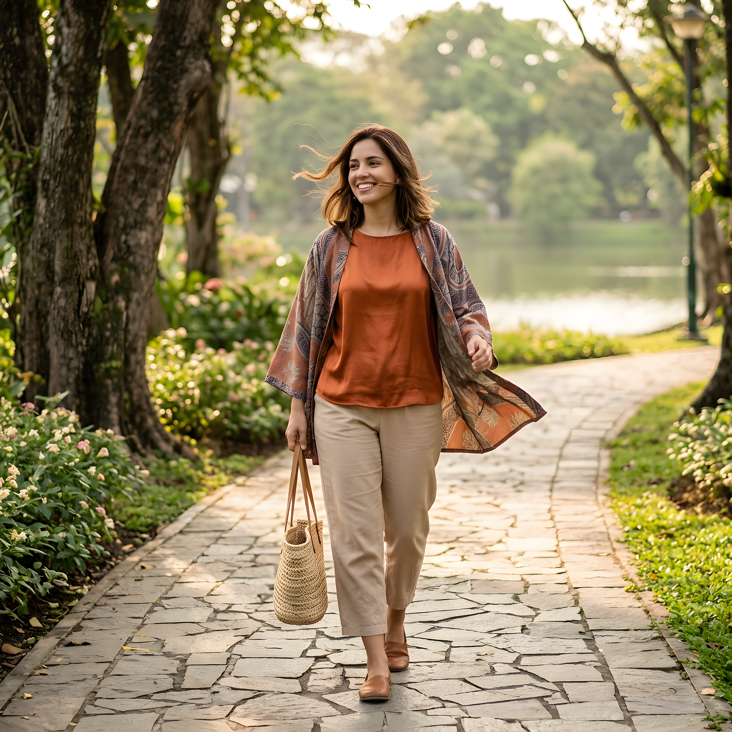 Cinnamon Geo | Batik Kimono Outerwear