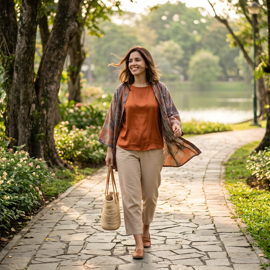 Cinnamon Geo | Batik Kimono Outerwear