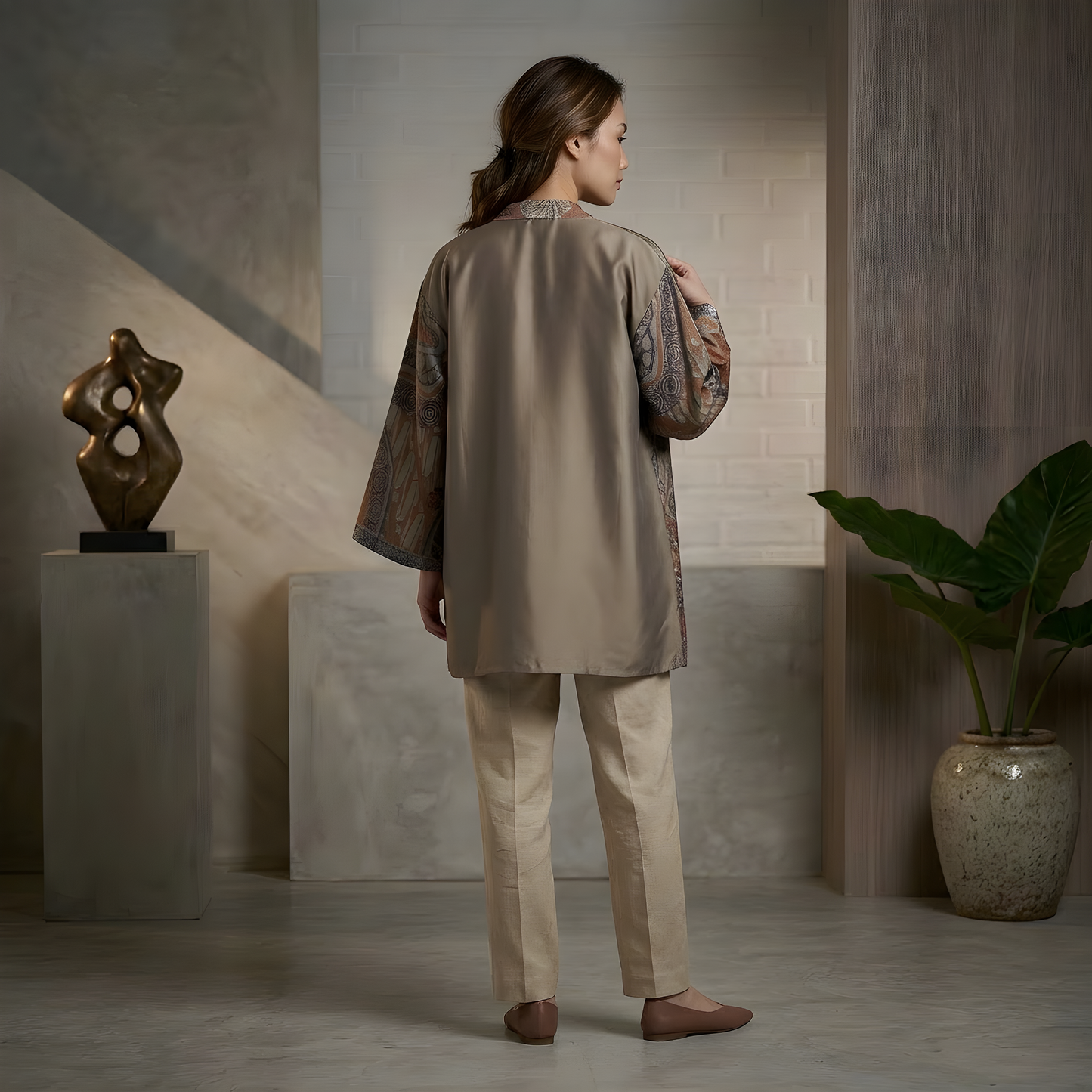 Cinnamon Geo | Batik Kimono Outerwear