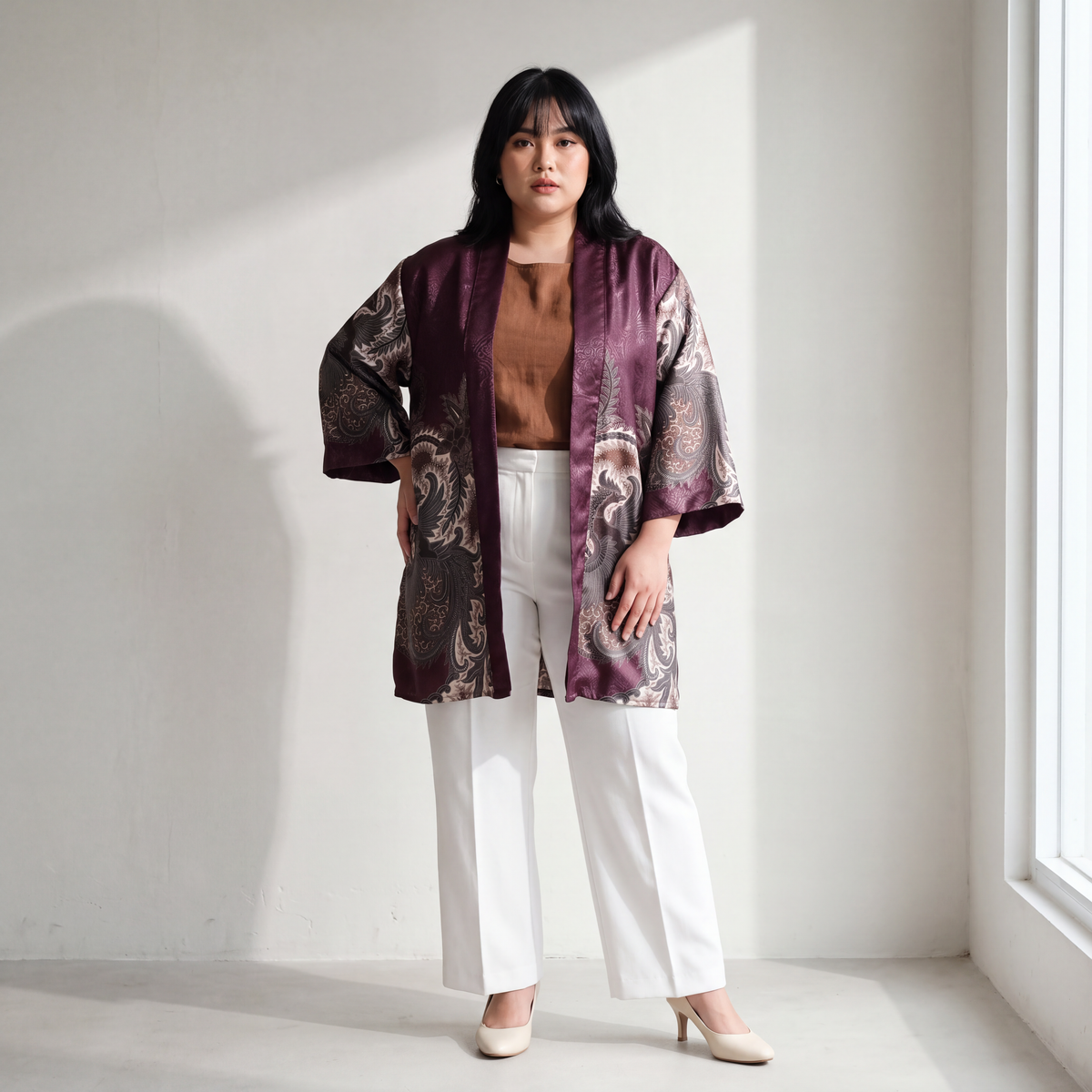 Ethereal Wine | Batik Kimono Outerwear