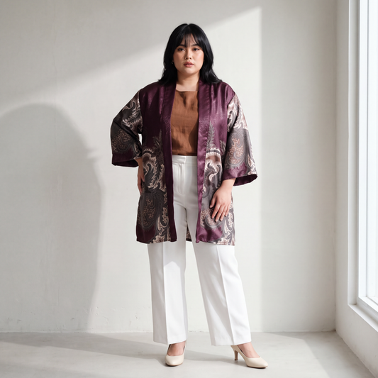 Ethereal Wine | Batik Kimono Outerwear
