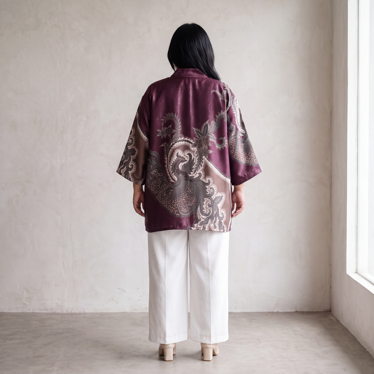 Ethereal Wine | Batik Kimono Outerwear