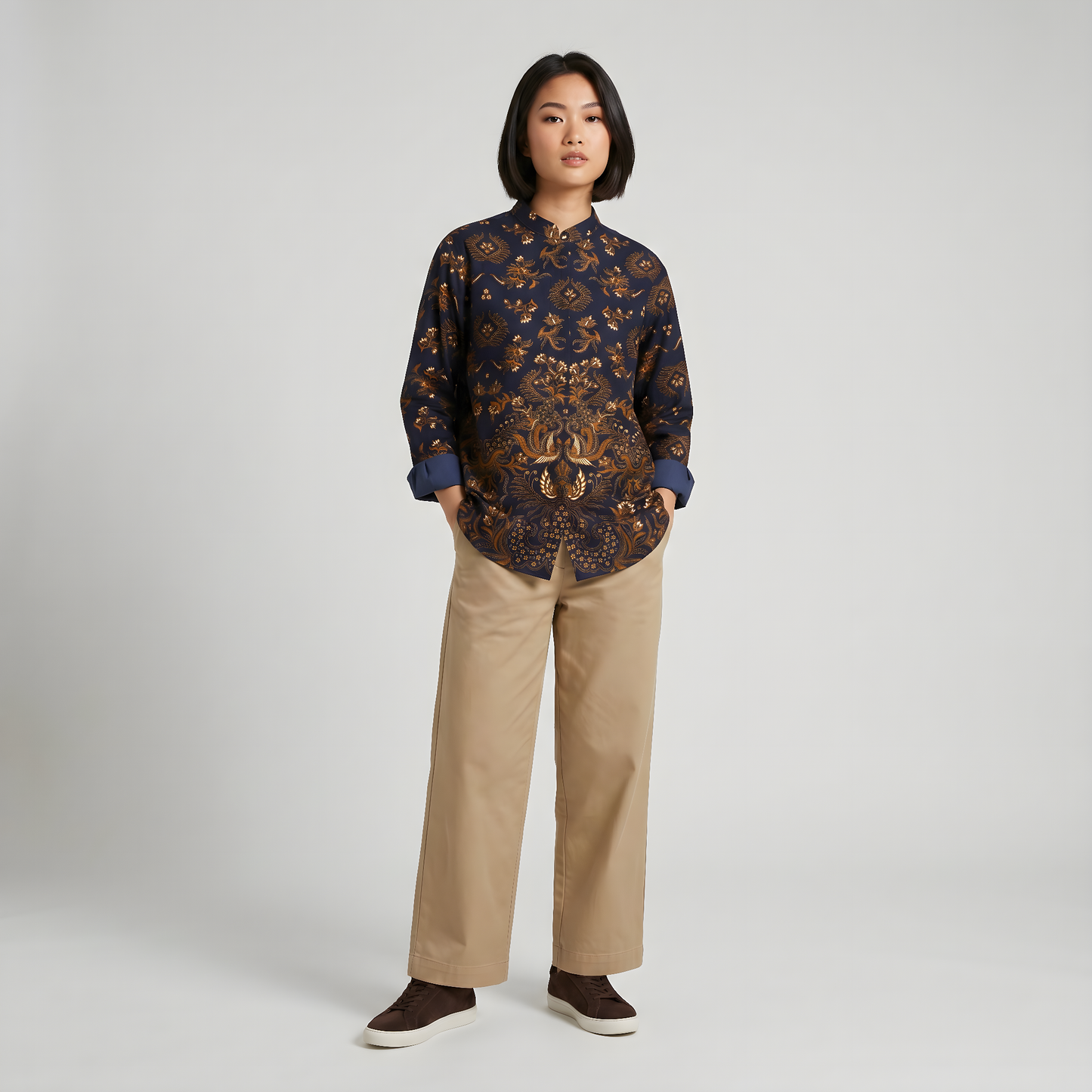 Java Twilight | Mandarin Collar Long-sleeve Women