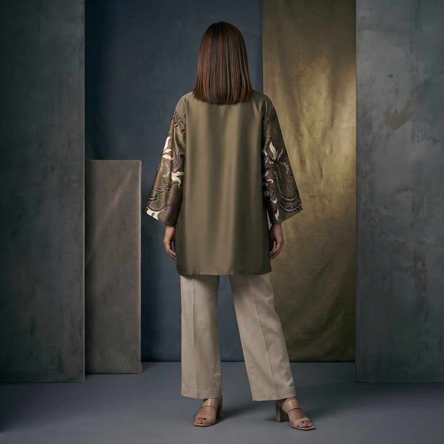 Mediterranean Olive | Batik Kimono Outerwear