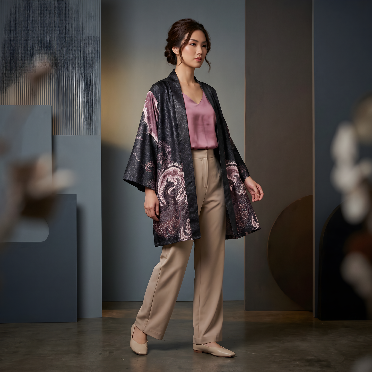 Midnight Rouge | Batik Kimono Outerwear