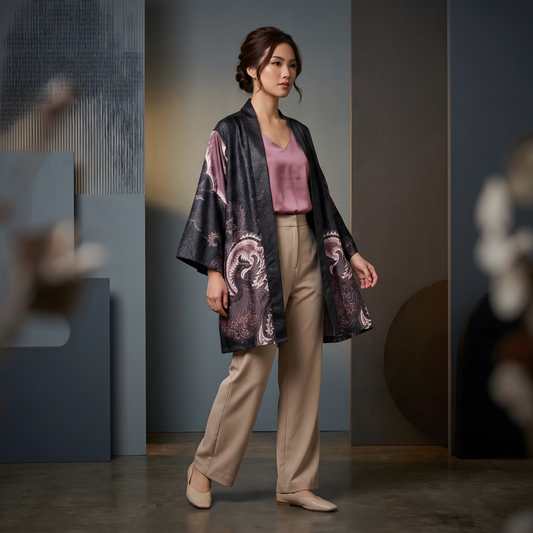 Midnight Rouge | Batik Kimono Outerwear
