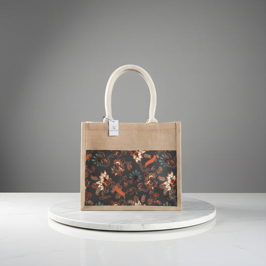 Phoenix Batik Jute Tote Bag