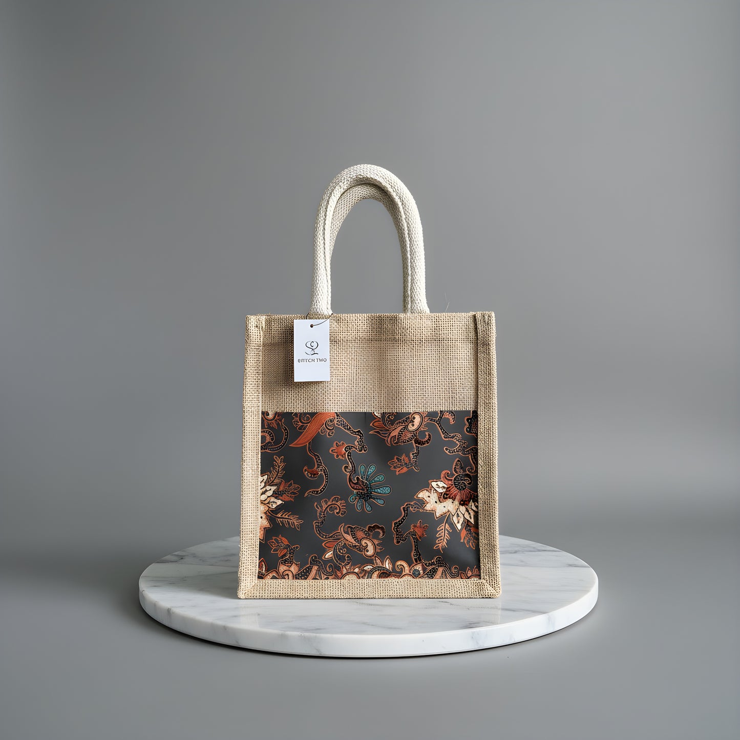 Phoenix Batik Jute Tote Bag