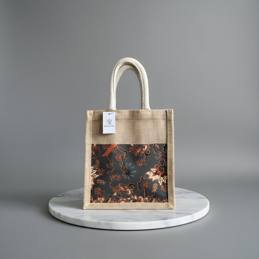 Phoenix Batik Jute Tote Bag