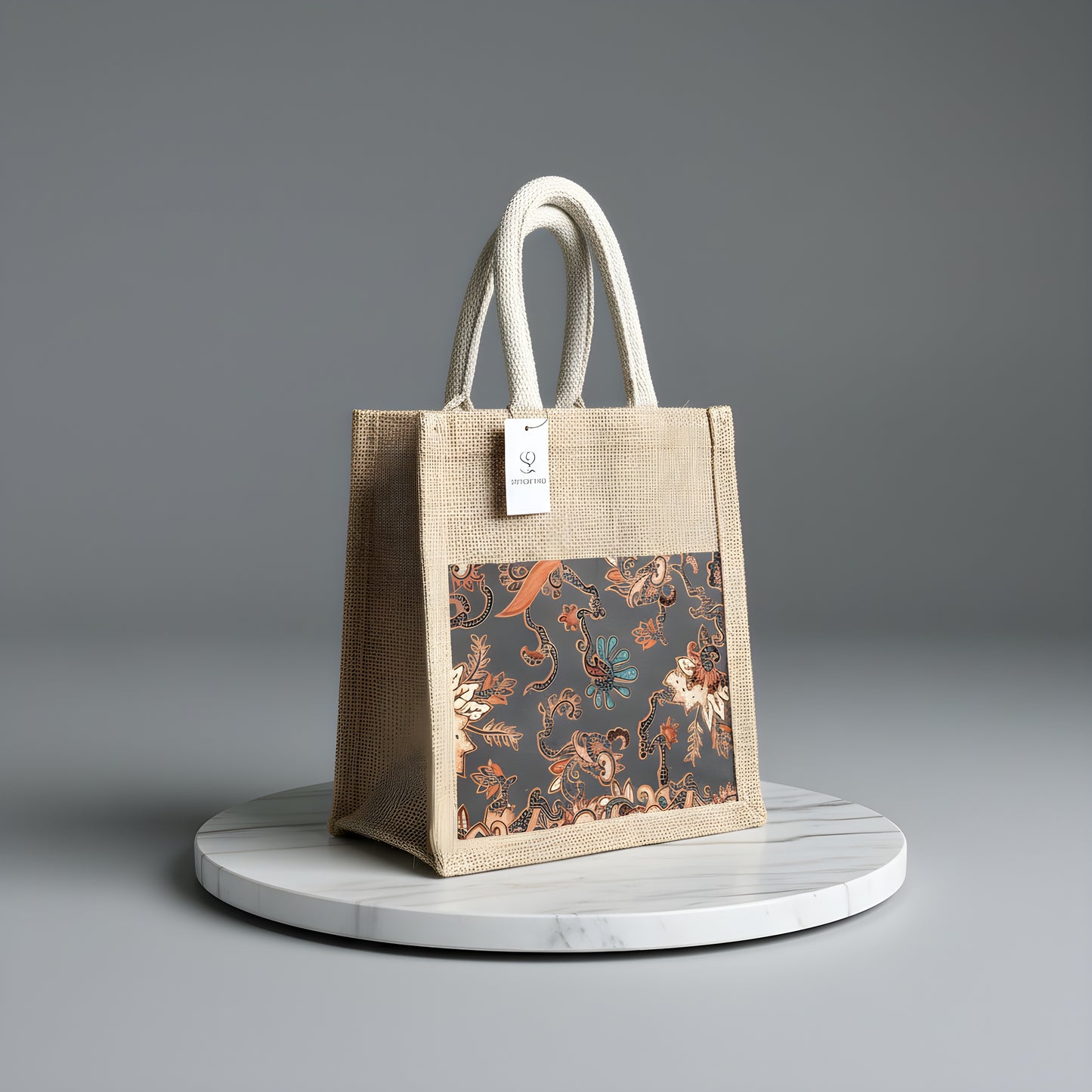 Phoenix Batik Jute Tote Bag