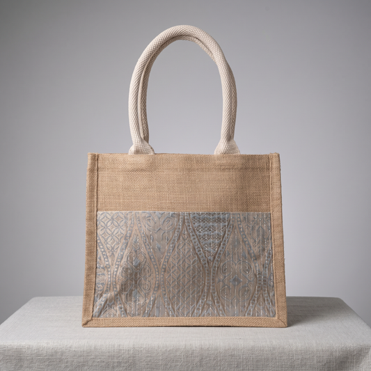 Gold Dust Jute Tote Bag