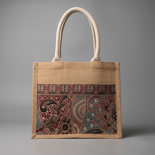Pastel Pink Jute Tote Bag
