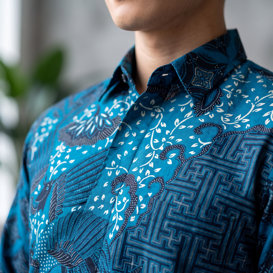 Nusantara Grid | Men | Batik Long-Sleeve Shirt