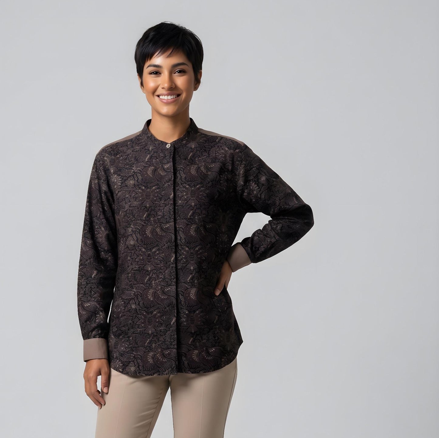 Chai Midnight | Mandarin Collar Long-sleeve Women