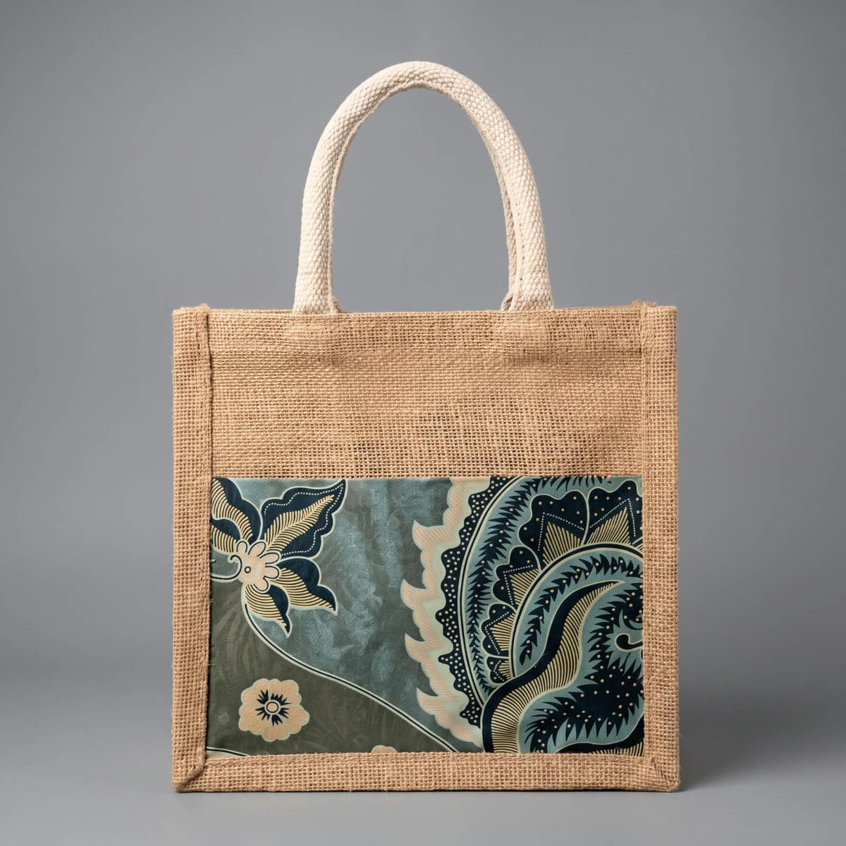 Sage Garden Jute Tote Bag