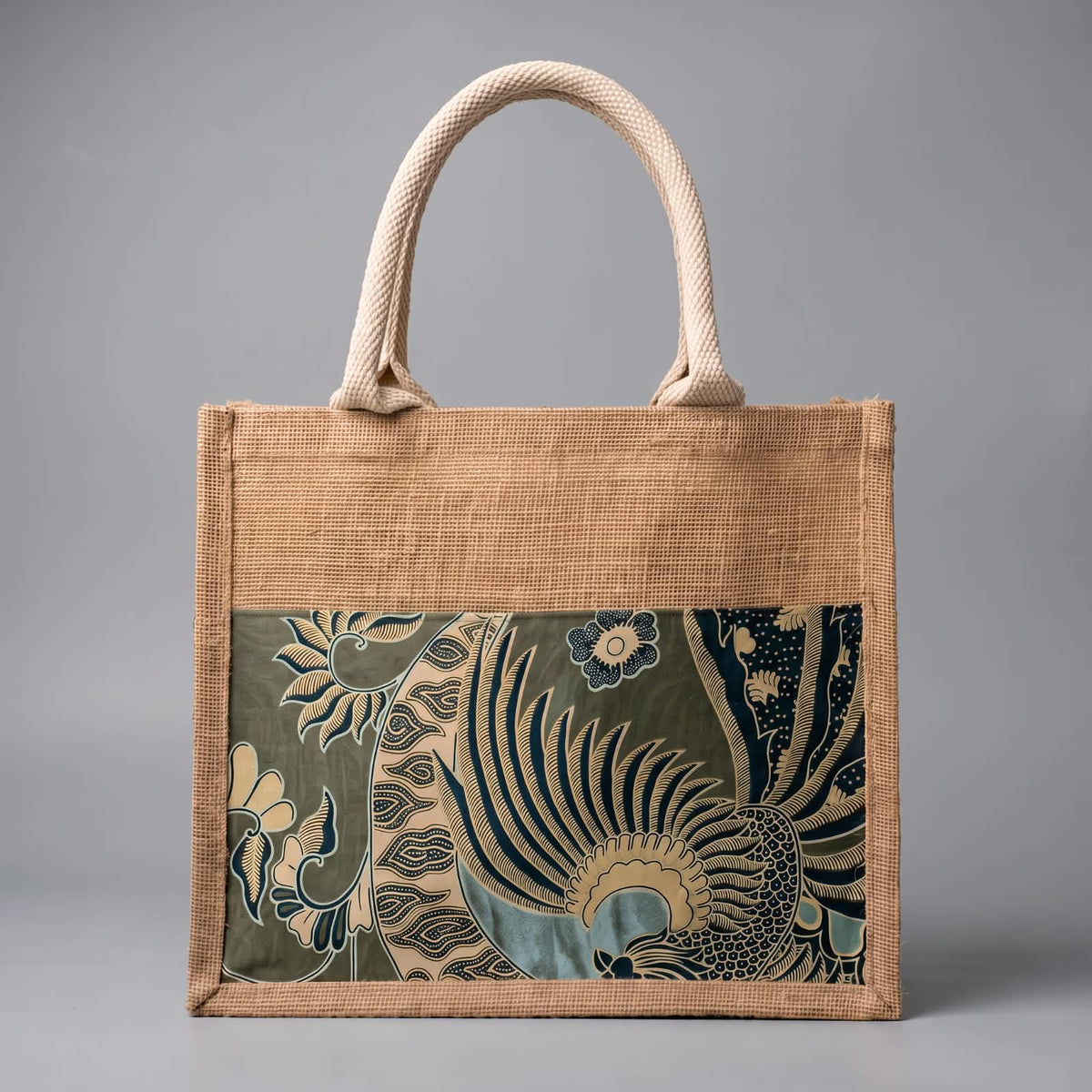 Sage Garden Jute Tote Bag