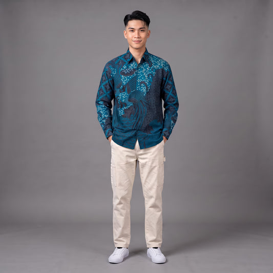 Nusantara Grid | Men | Batik Long-Sleeve Shirt